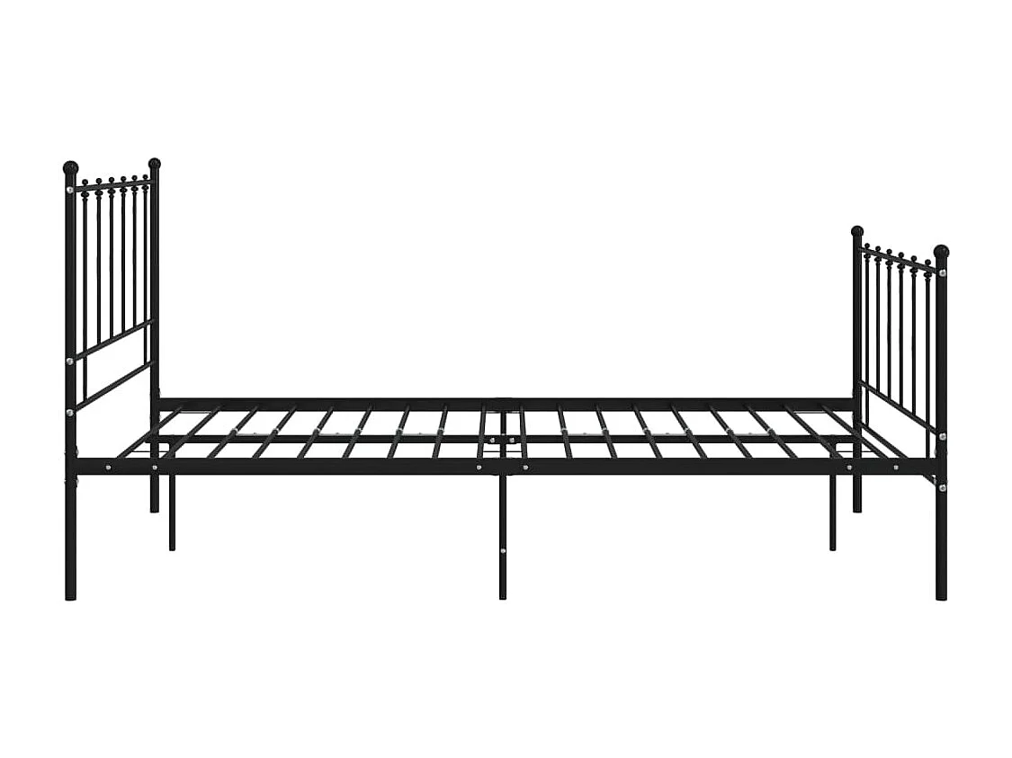 Lit simple | Lit adulte, enfant | Cadre de lit noir métal 120x200 cm