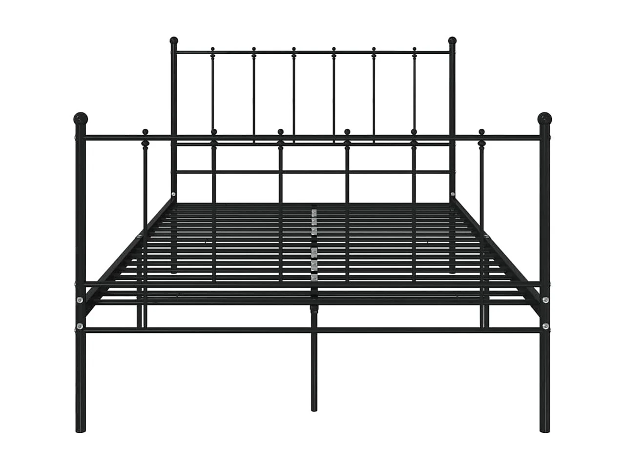 Lit simple | Lit adulte, enfant | Cadre de lit noir métal 120x200 cm