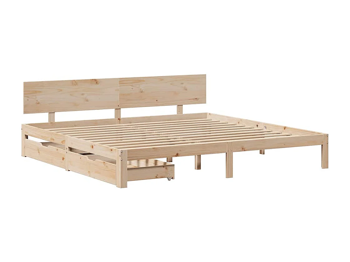 Lit double | Lit adulte | Cadre de lit avec tiroirs 200x200 cm