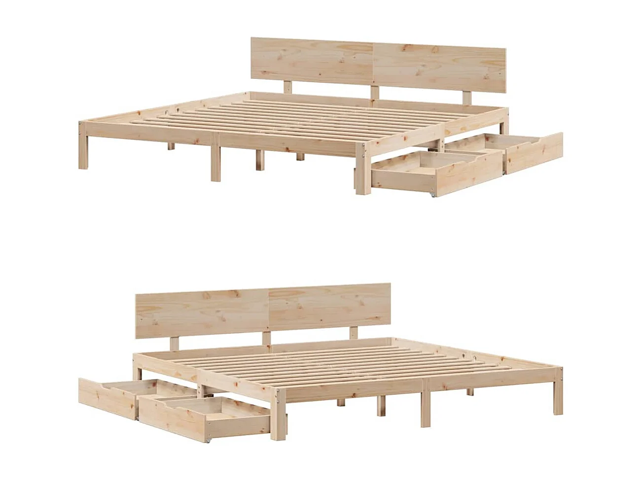 Lit double | Lit adulte | Cadre de lit avec tiroirs 200x200 cm