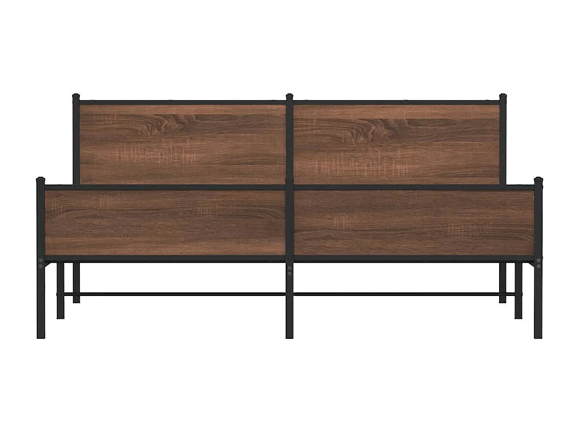 Letto per adulti | Letto matrimoniale | Giroletto senza Materaso in Metallo Rovere Marrone 180x200 cm