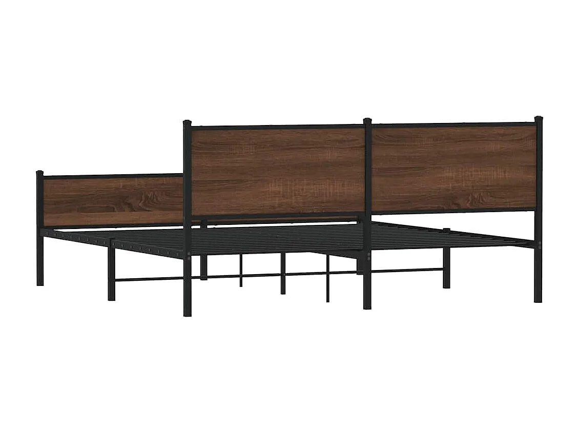 Letto per adulti | Letto matrimoniale | Giroletto senza Materaso in Metallo Rovere Marrone 180x200 cm