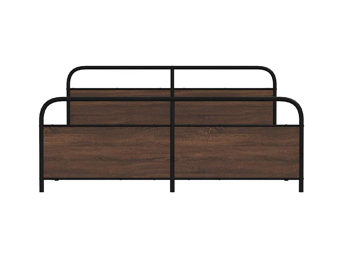 Letto per adulti | Letto matrimoniale | Giroletto senza Materaso in Metallo Rovere Marrone 183x213 cm