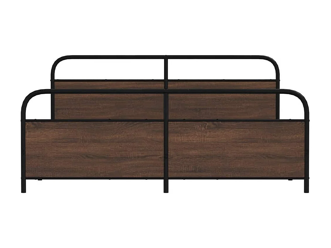 Lit double | Lit adulte | Cadre de lit en métal chêne marron 183x213 cm