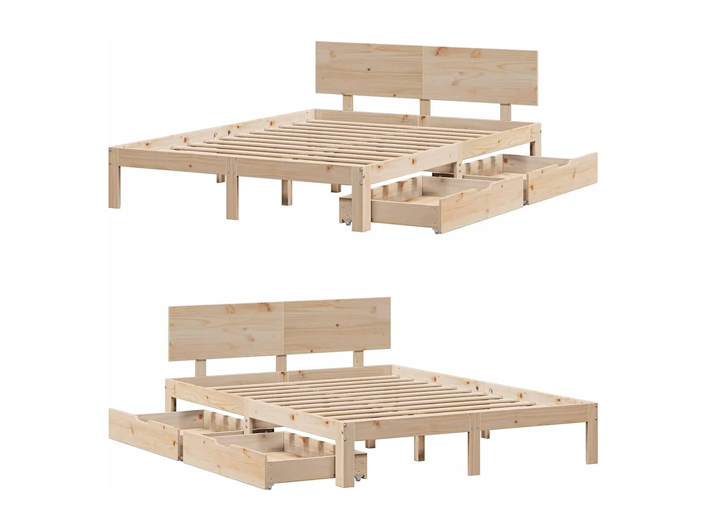 Lit double | Lit adulte | Cadre de lit avec tiroirs 140x190 cm