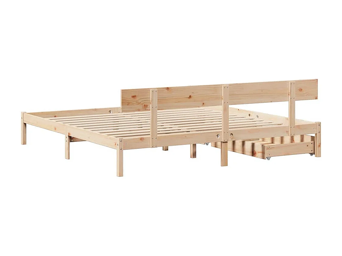 Lit double | Lit adulte | Cadre de lit 200x200 cm bois massif de pin