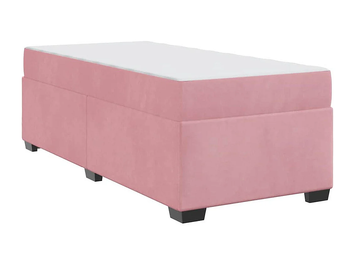 Lit simple | Lit adulte, enfant | Cadre de lit avec matelas Rose 80x200 cm Velours