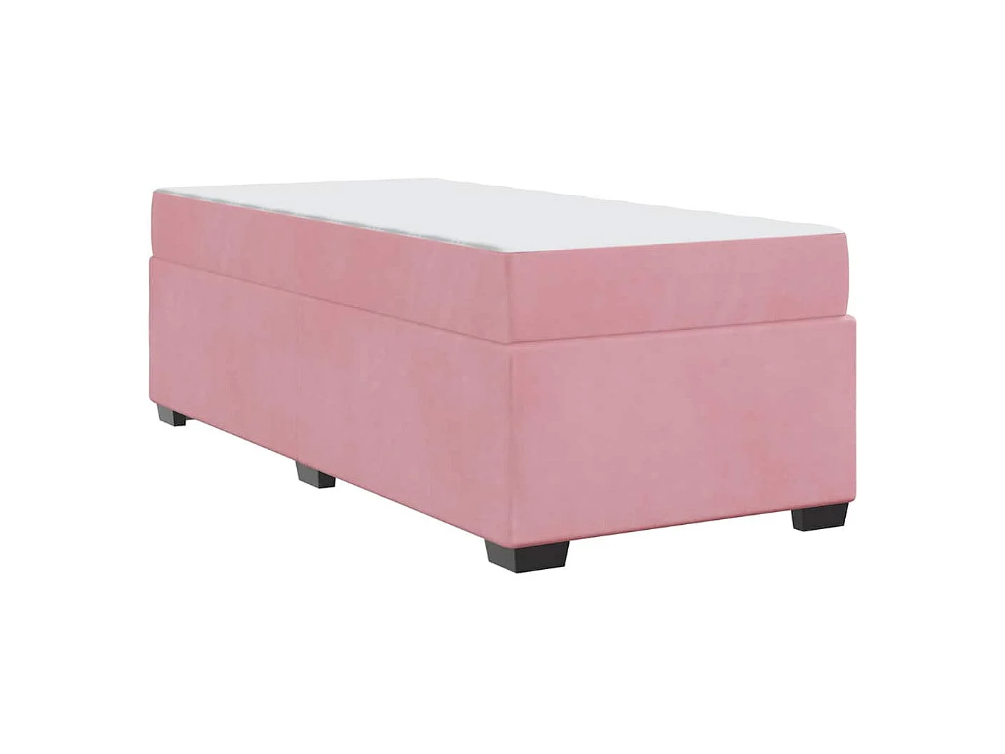 Lit simple | Lit adulte, enfant | Cadre de lit avec matelas Rose 80x200 cm Velours