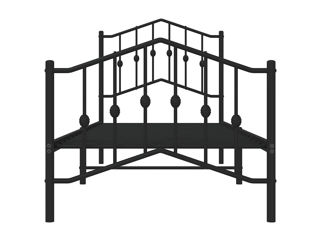 Lit simple | Lit adulte, enfant | Cadre de lit métal avec pied de lit noir 80x200 cm