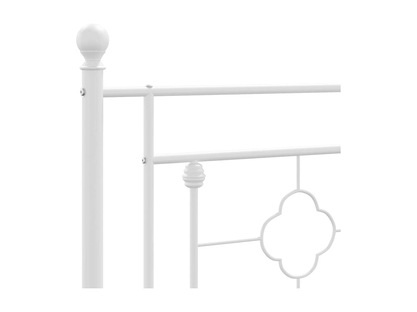 Lit double | Lit adulte | Cadre de lit métal et pied de lit blanc 135x190 cm