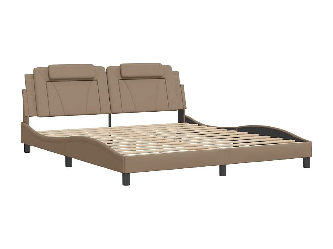 Lit double | Lit adulte | Cadre de lit avec LED cappuccino 180x200 cm