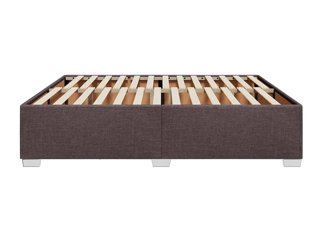 Lit double | Lit adulte | Cadre de lit marron foncé 200x200 cm tissu