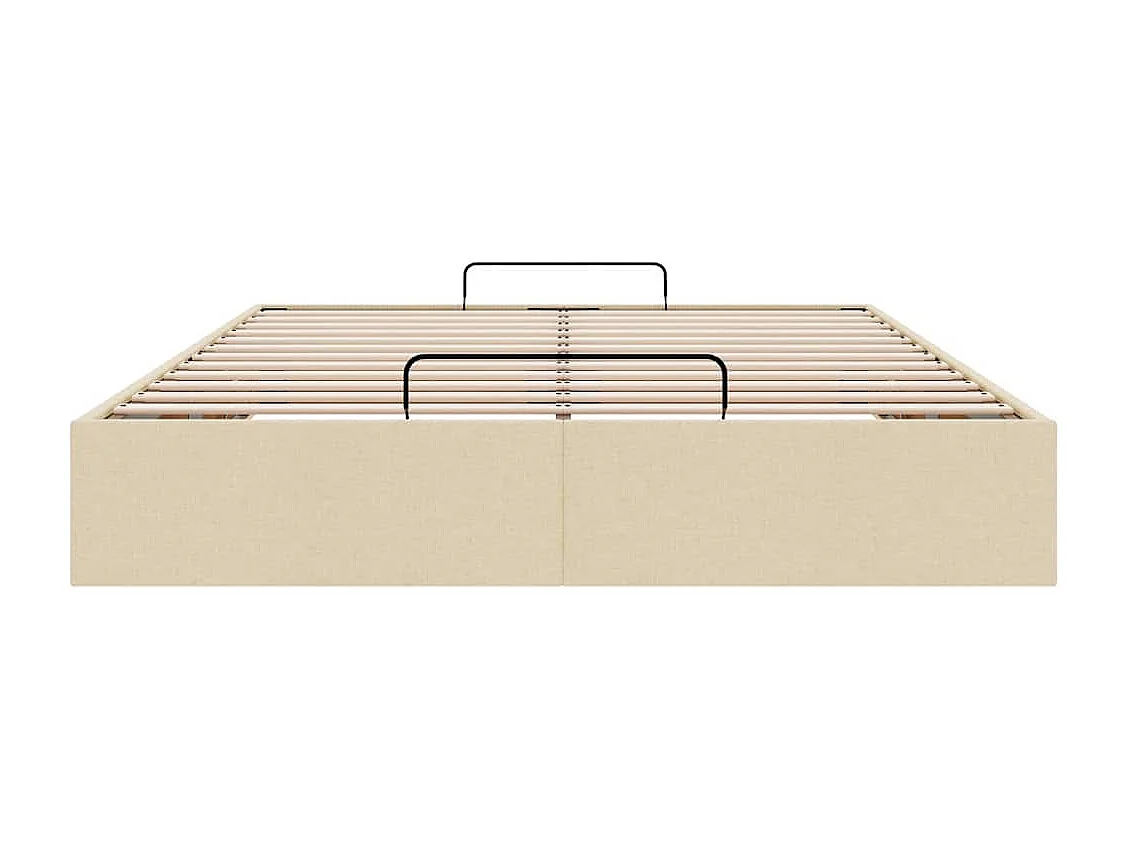 Lit double | Lit adulte | Cadre de lit ottoman crème 140x200 cm tissu