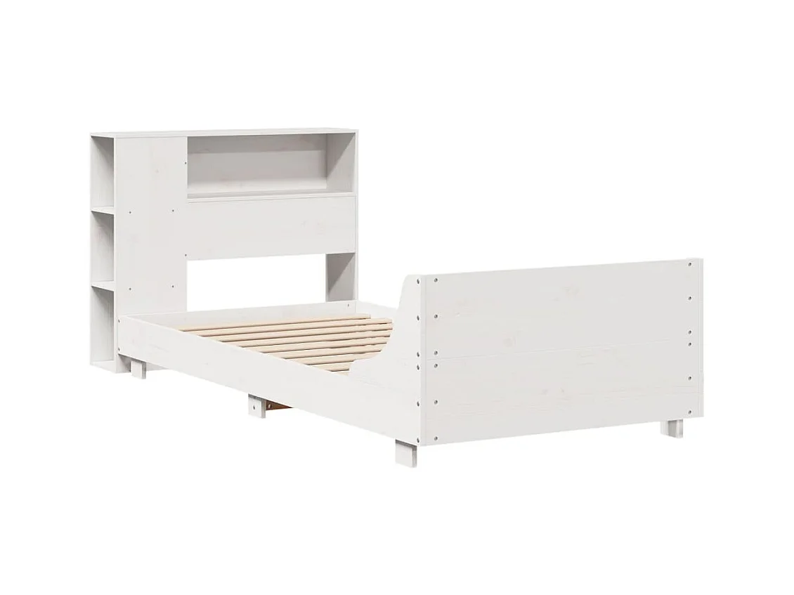 Letto per adulti | Letto singolo | Giroletto senza Materasso Bianco 90x200 cm Legno Massello Pino