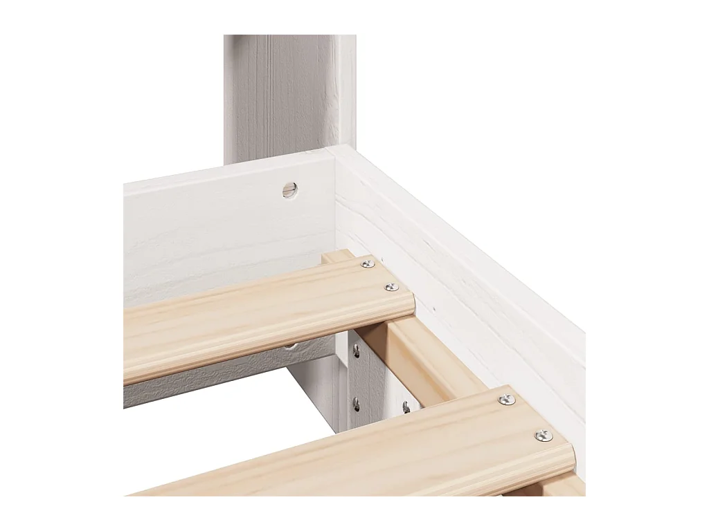 Letto per adulti | Letto singolo | Giroletto senza Materasso Bianco 90x200 cm Legno Massello Pino