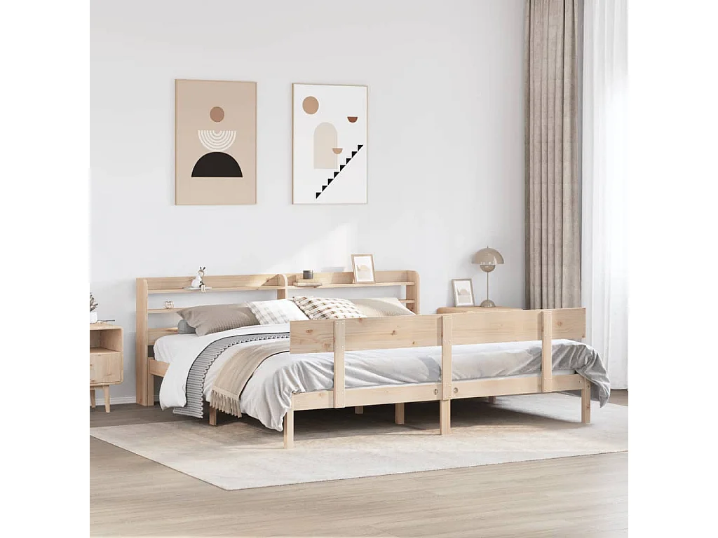 Lit double | Lit adulte | Cadre de lit 200x200 cm bois massif de pin