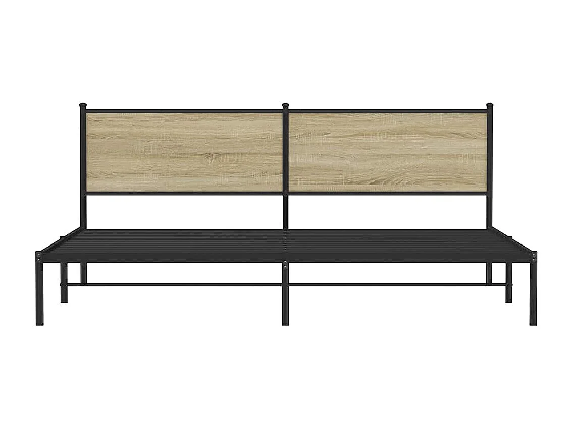 Lit double | Lit adulte | Cadre de lit en métal chêne sonoma 193x203 cm