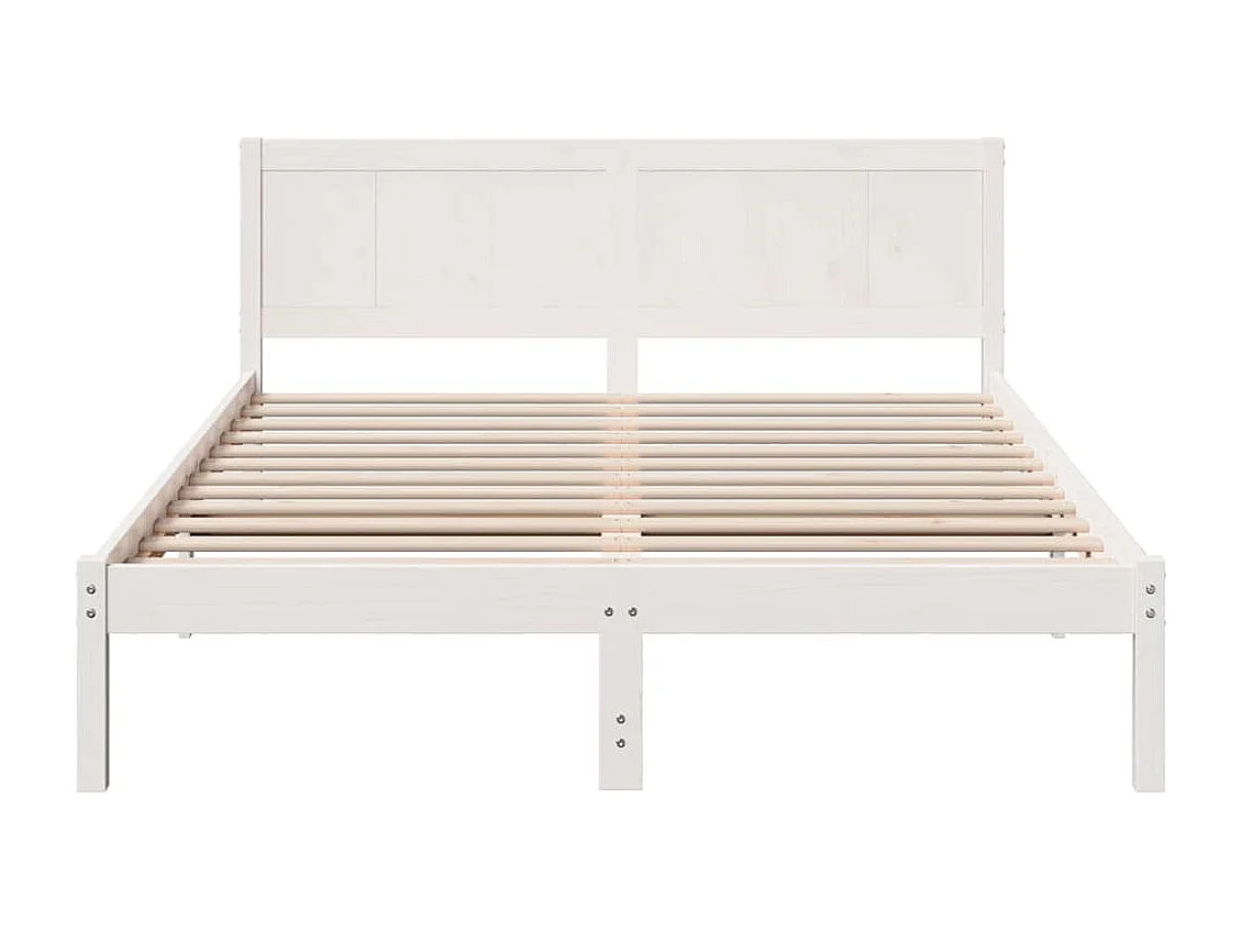 Lit double | Lit adulte | Cadre de lit Blanc 150x200 cm Bois de pin massif
