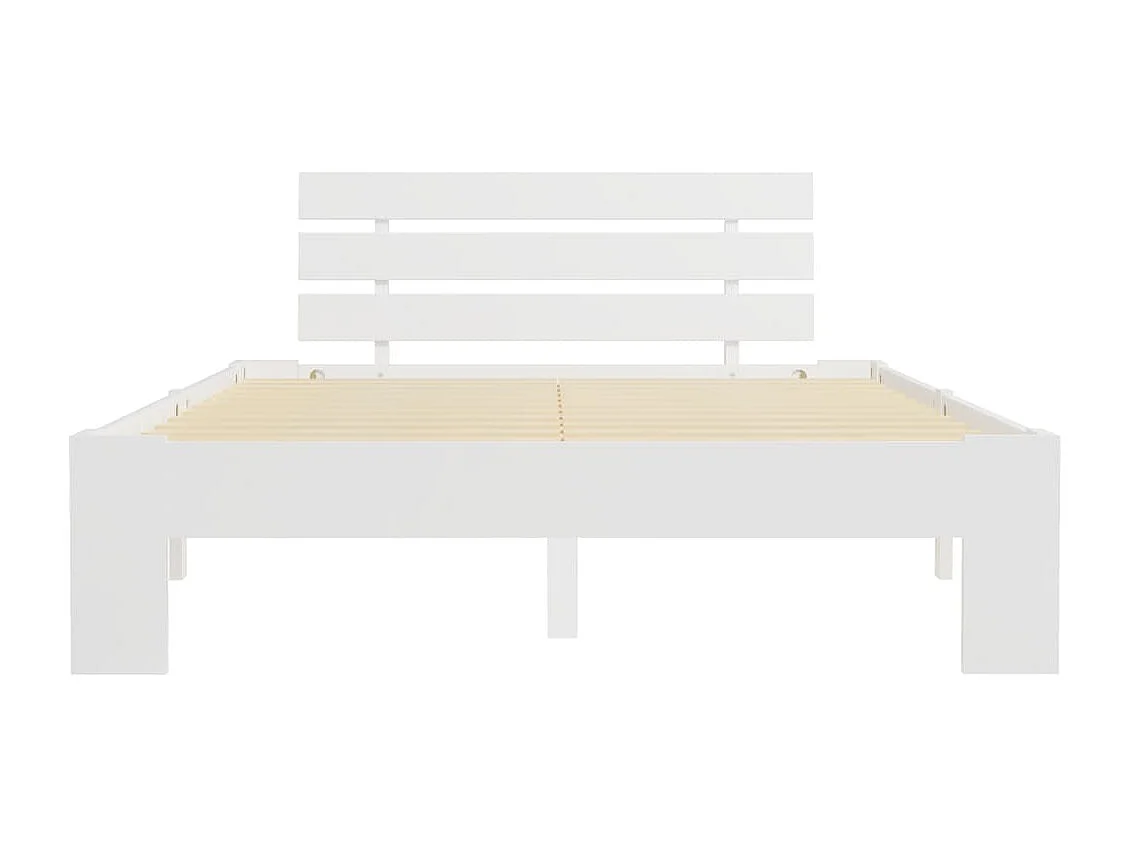 Lit double | Lit adulte | Cadre de lit blanc 140x200 cm bois de pin massif