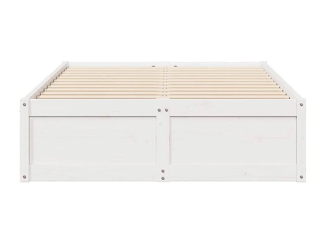 Lit double | Lit adulte | Cadre de lit blanc 135x190 cm bois de pin massif