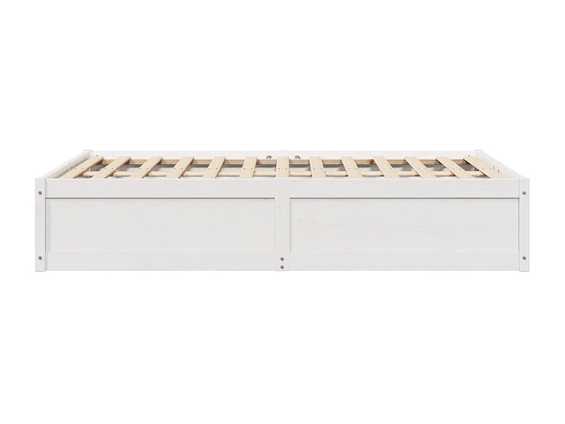 Lit double | Lit adulte | Cadre de lit blanc 135x190 cm bois de pin massif