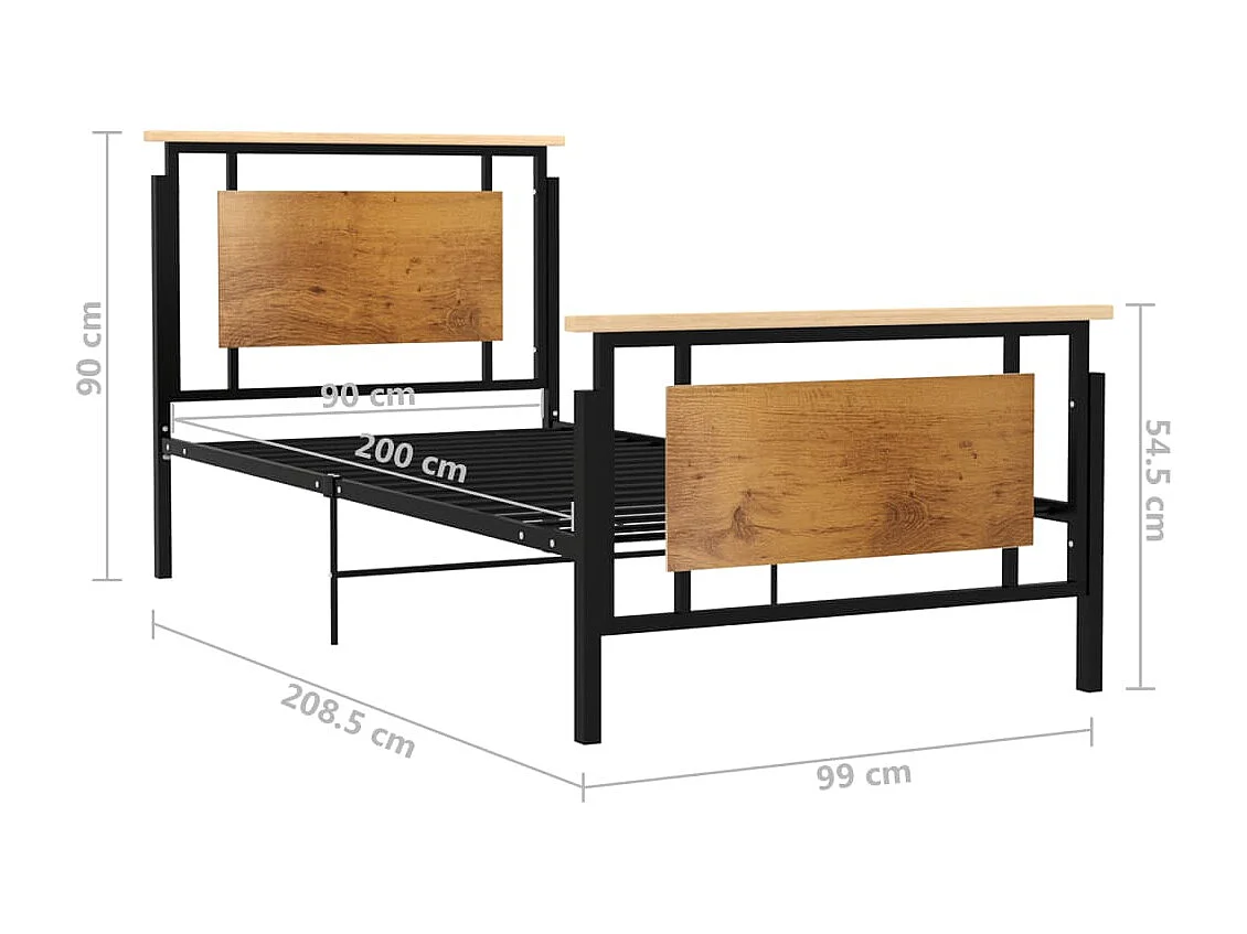 Lit simple | Lit adulte, enfant | Cadre de lit métal 90x200 cm