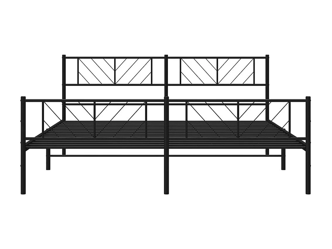 Lit double | Lit adulte | Cadre de lit métal avec pied de lit noir 200x200cm