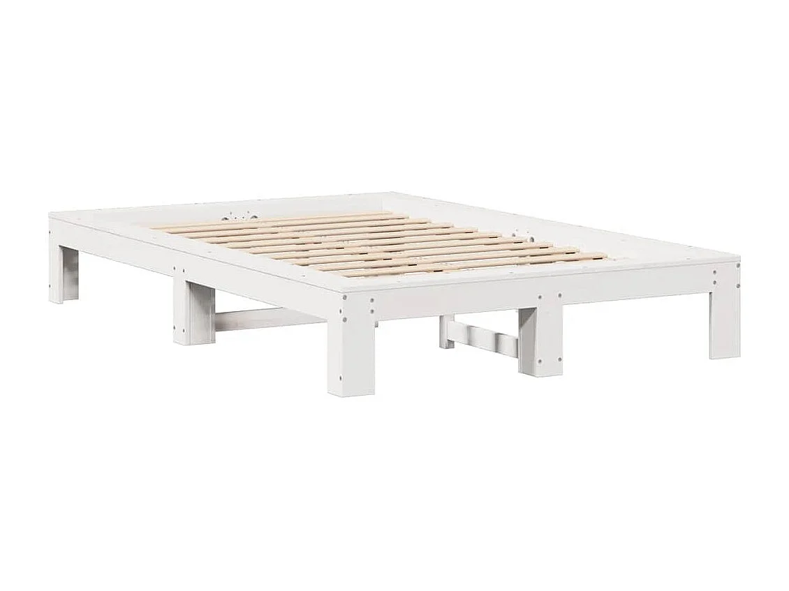 Lit simple | Lit adulte, enfant | Cadre de lit blanc 120x200 cm bois de pin massif