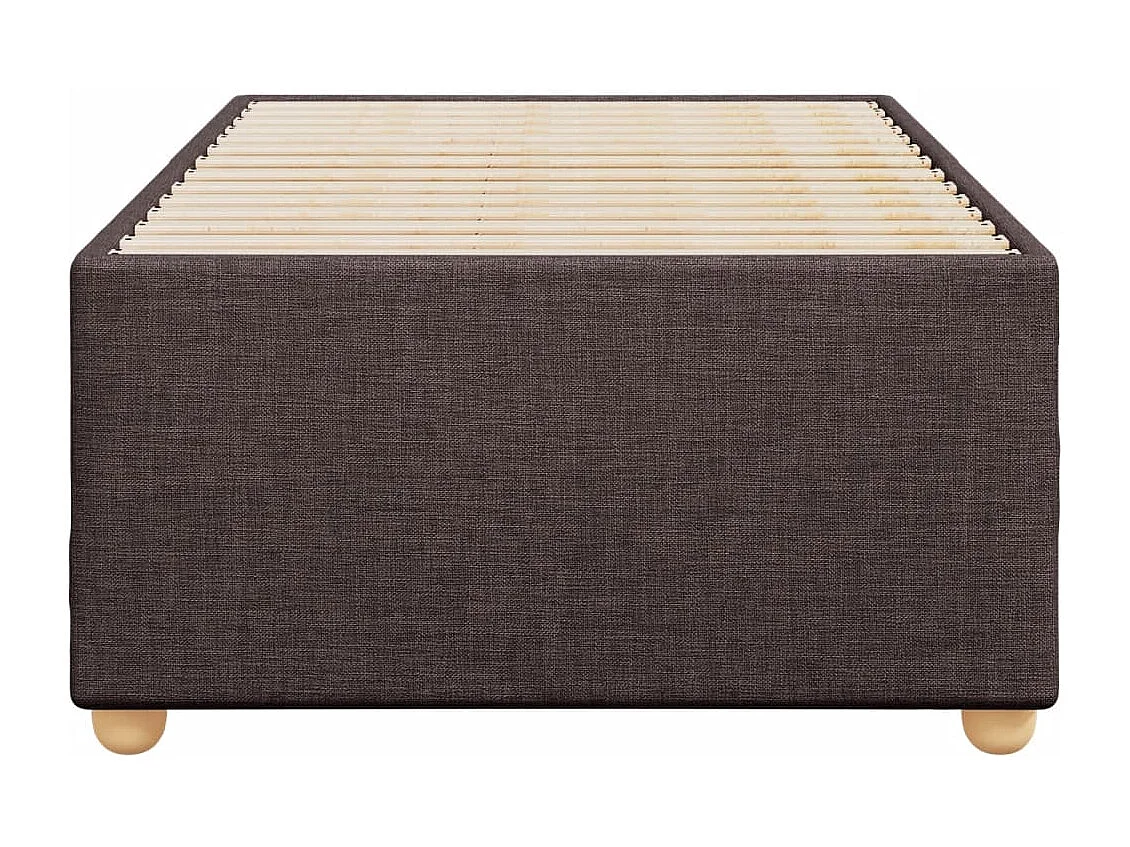 Lit simple | Lit adulte, enfant | Cadre de lit marron foncé 100x200 cm tissu