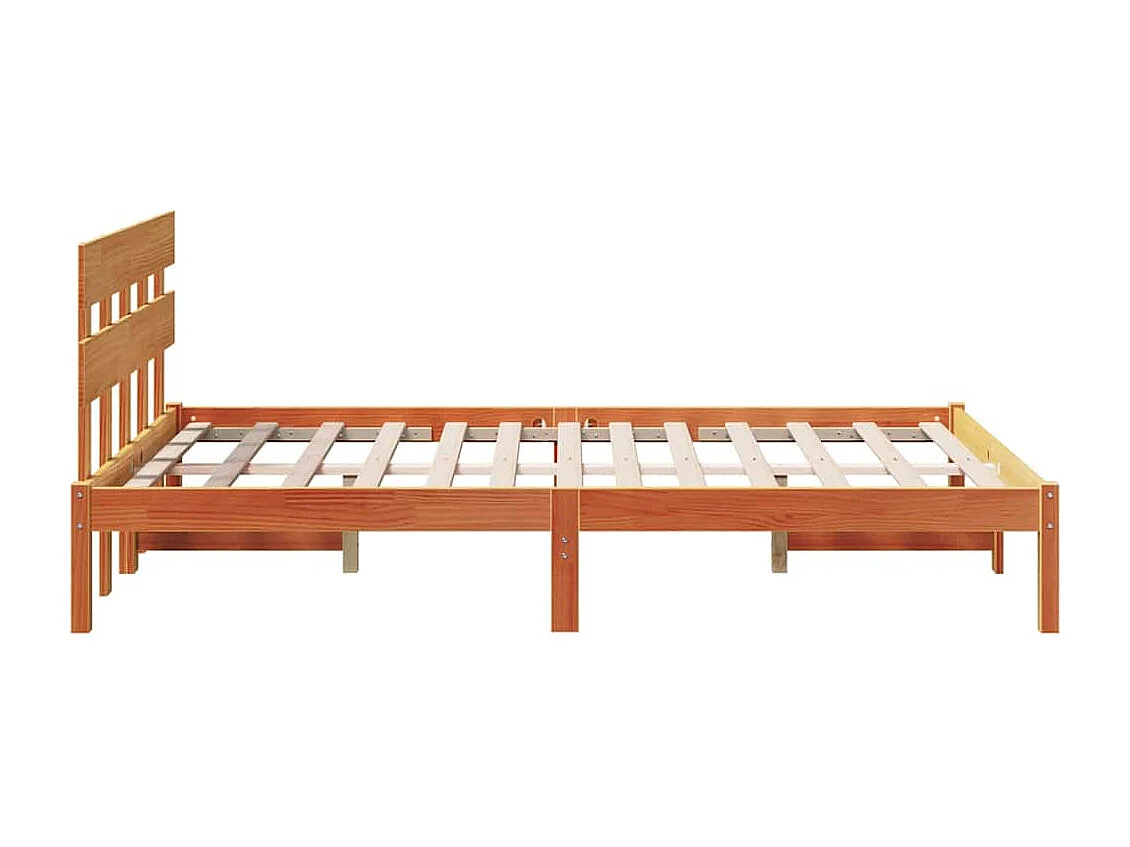 Lit simple | Lit adulte, enfant | Cadre de lit Marron 120x190 cm Bois de pin massif