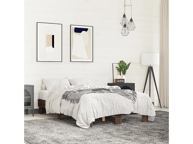 Lit double | Lit adulte | Cadre de lit chêne marron 140x190 cm