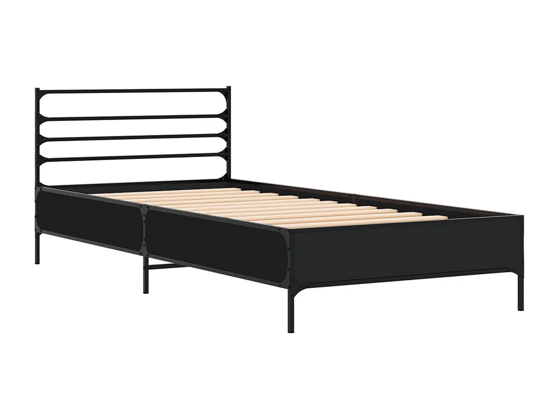 Lit simple | Lit adulte, enfant | Cadre de lit noir 75x190 cm