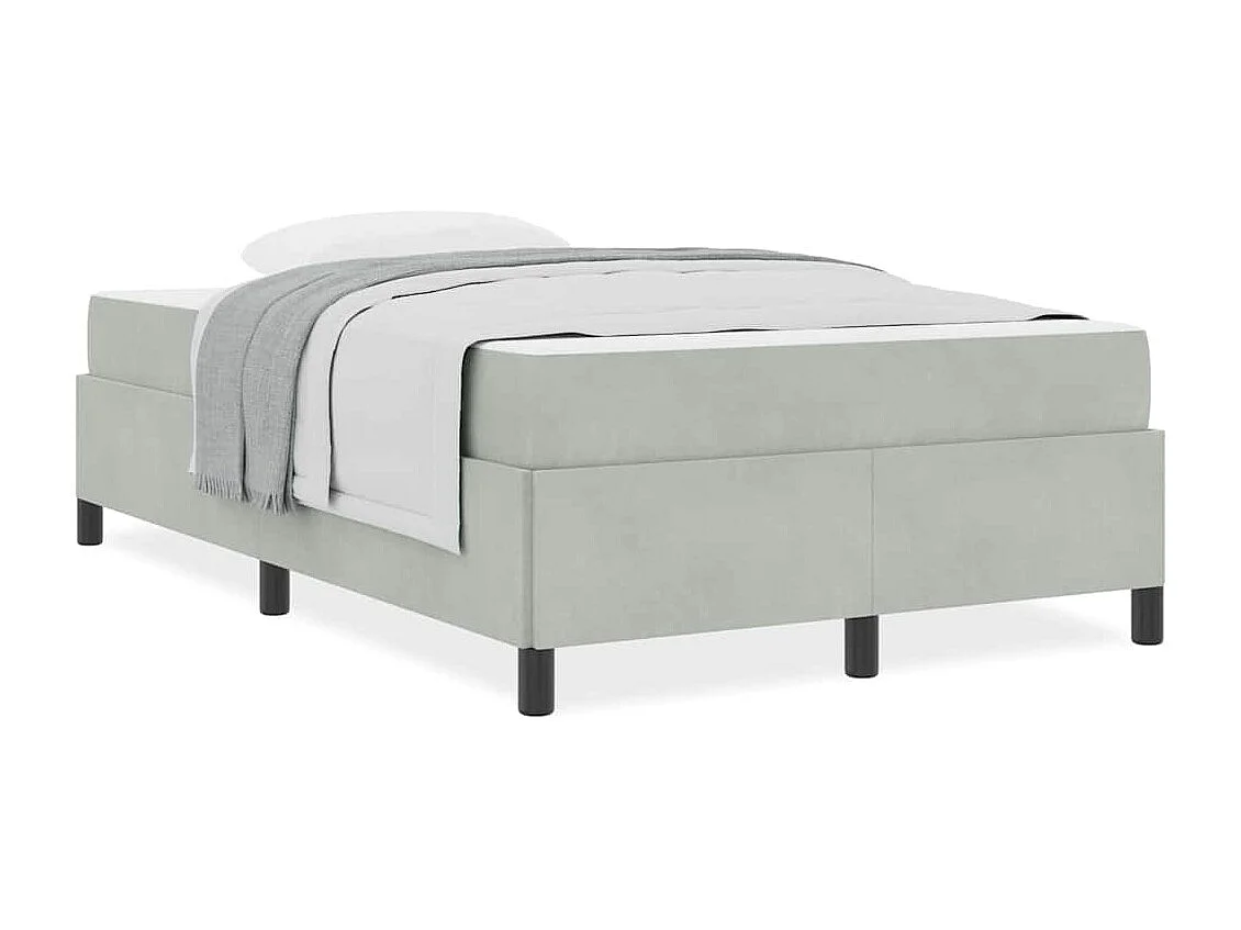 Bedframe | Eenpersoonsbed met matras Lichtgrijs 120x200 cm Stof