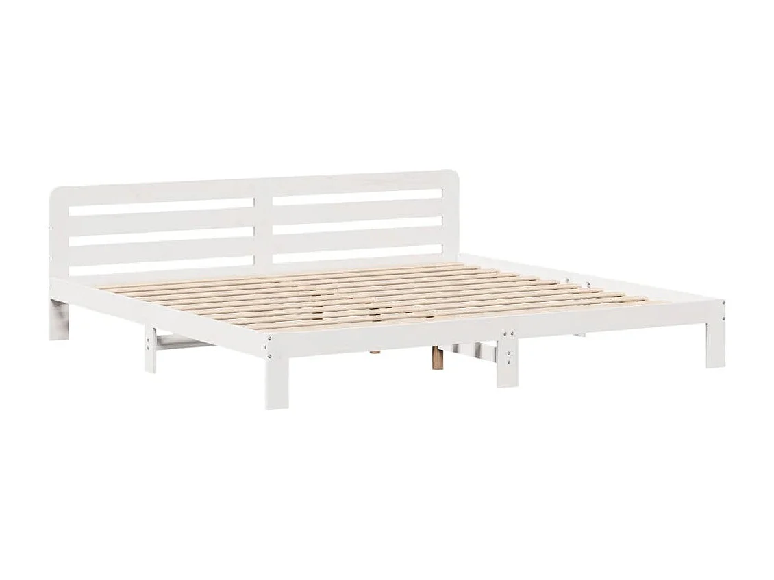 Letto per adulti | Letto matrimoniale | Giroletto senza Materasso Bianco 180x200 cm Legno Massello Pino