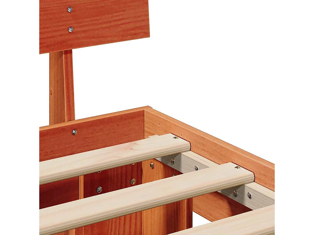 Lit simple | Lit adulte, enfant | Cadre de lit Marron cire 120x190 cm Bois massif en pin