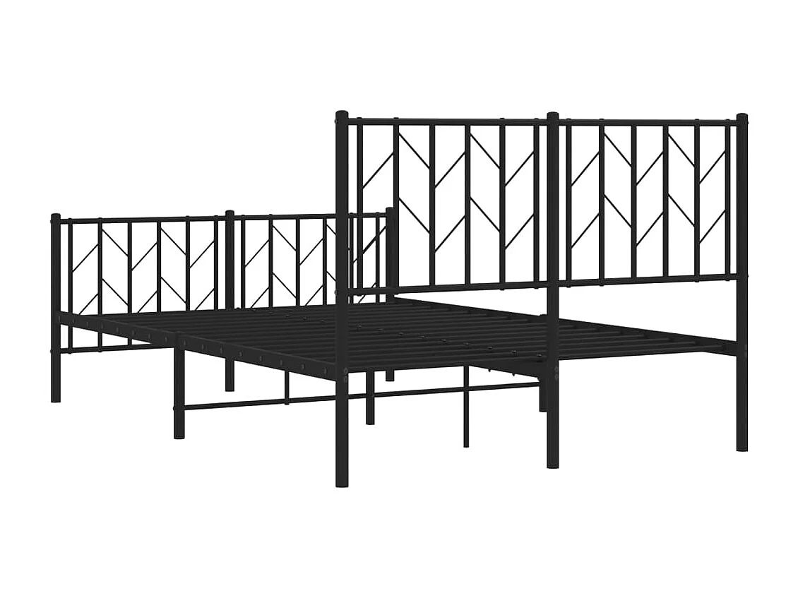 Lit simple | Lit adulte, enfant | Cadre de lit métal avec pied de lit noir 120x190cm