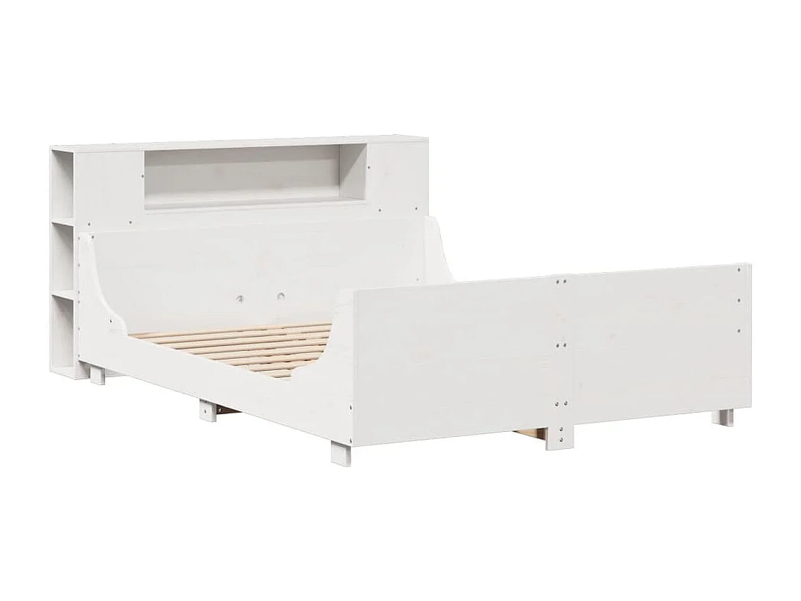 Lit double | Lit adulte | Cadre de lit blanc 150x200 cm bois de pin massif