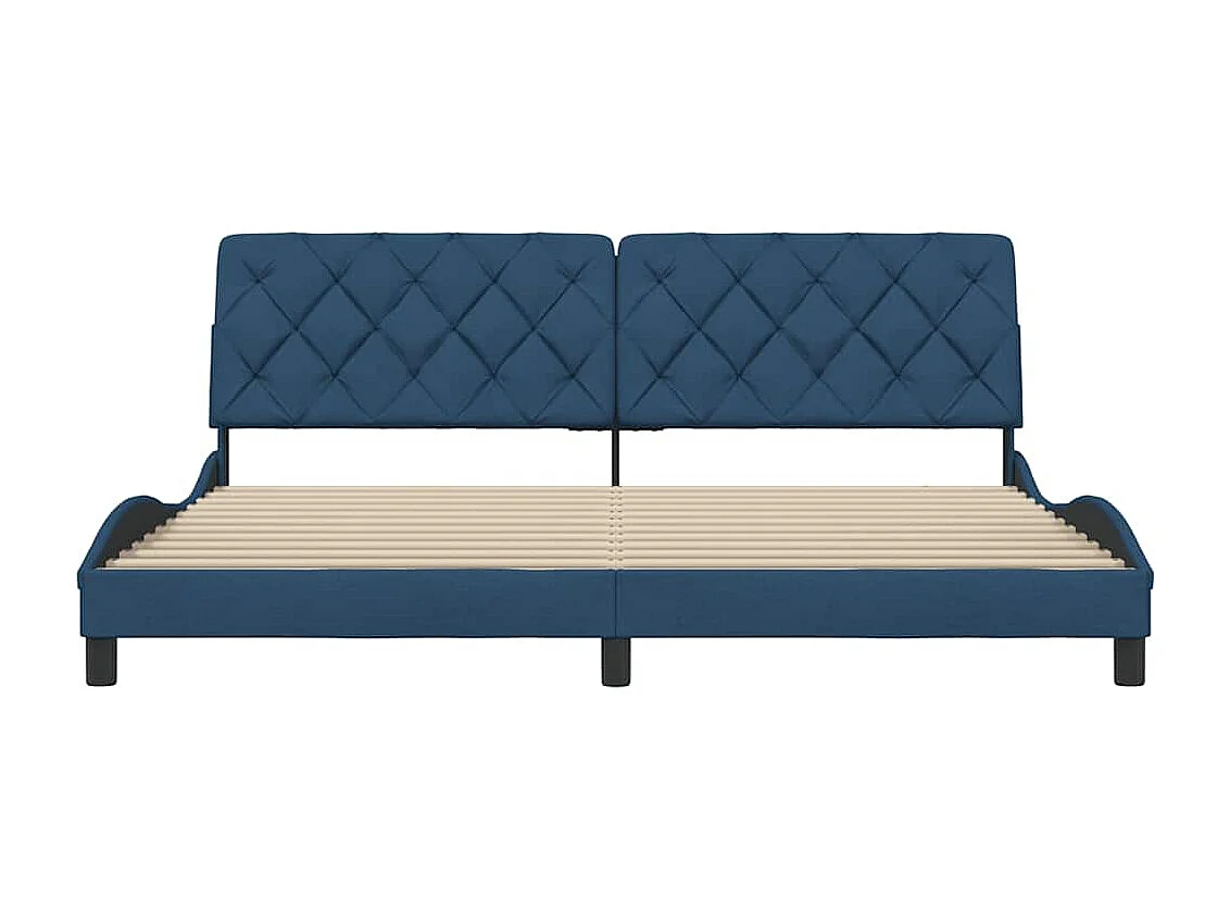Letto per adulti | Letto matrimoniale | Giroletto senza Materasso Blu 200x200 cm in Tessuto