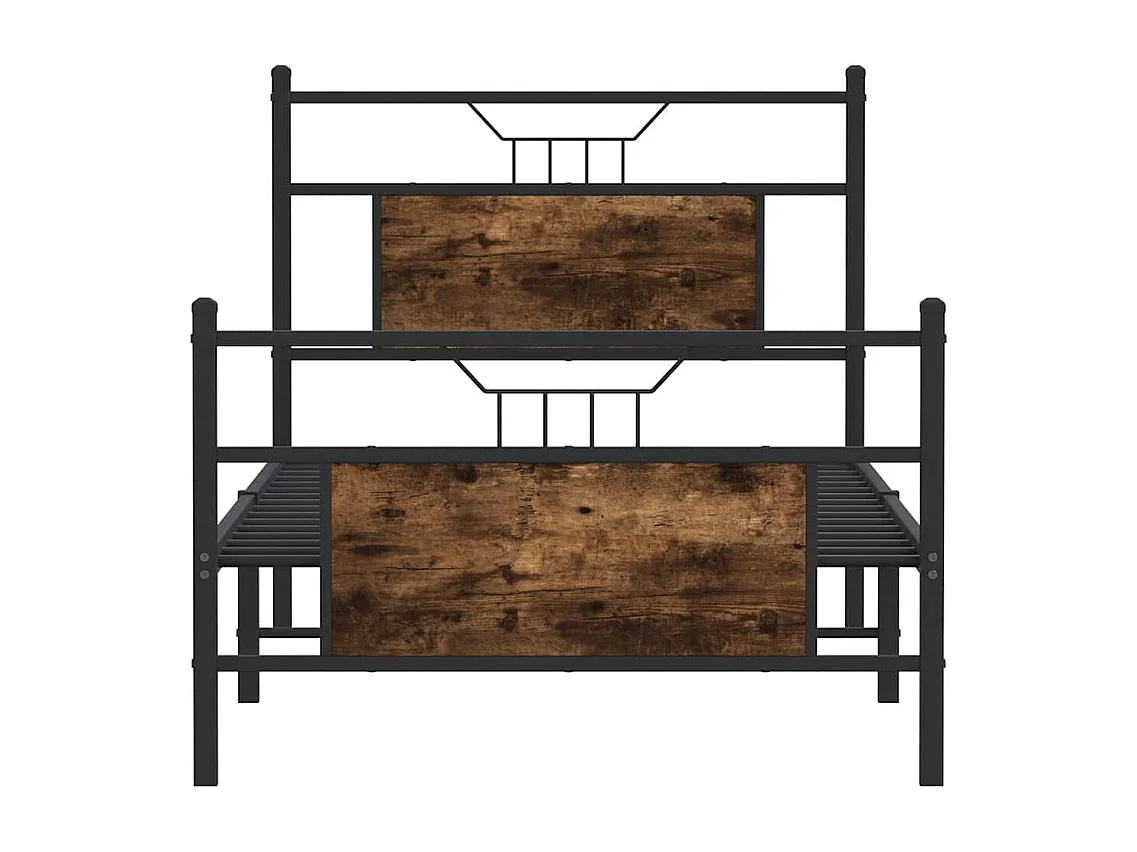 Letto per adulti | Letto singolo | Giroletto senza Materasso Rovere Fumo 90x190 cm in Truciolato