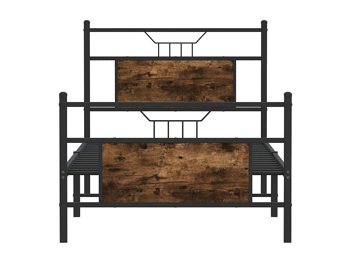 Letto per adulti | Letto singolo | Giroletto senza Materasso Rovere Fumo 90x190 cm in Truciolato