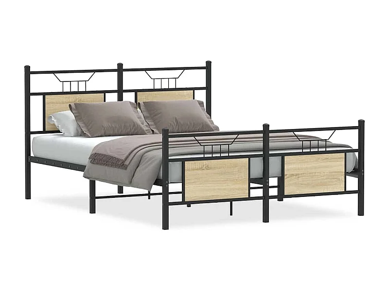 Lit double | Lit adulte | Cadre de lit chêne sonoma 140x190 cm