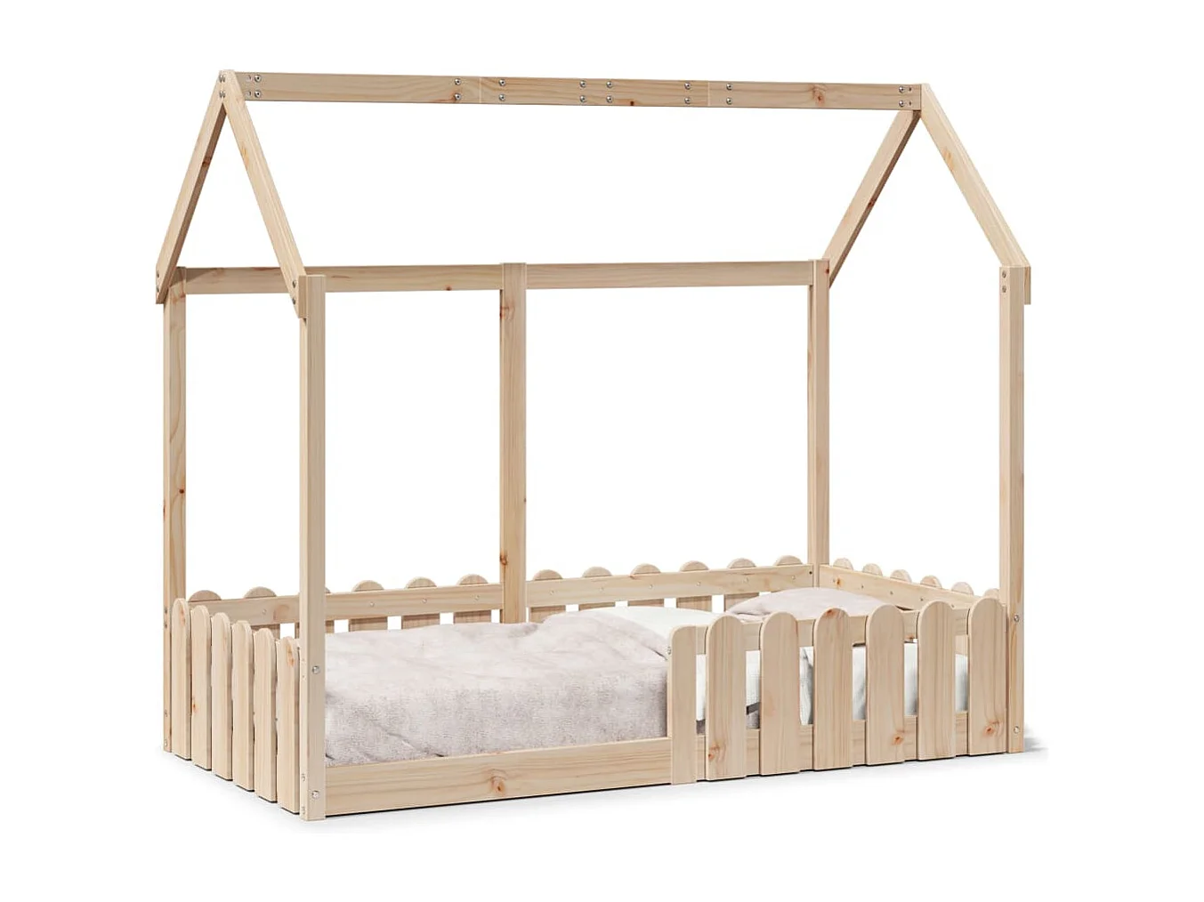 Lit simple | Lit enfant | Cadre de lit d'enfants forme de maison pin massif 80x160 cm