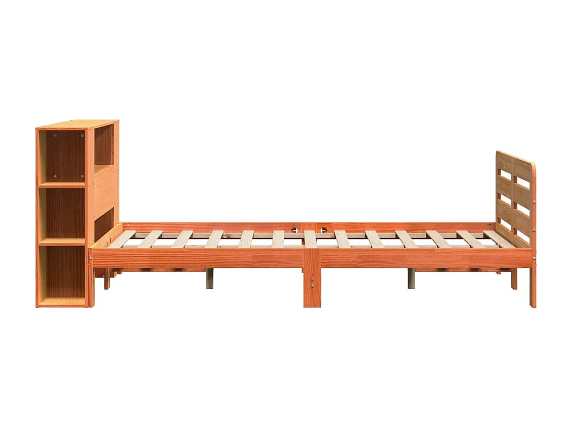 Lit double | Lit adulte | Cadre de lit cire marron 160x200cm bois pin massif