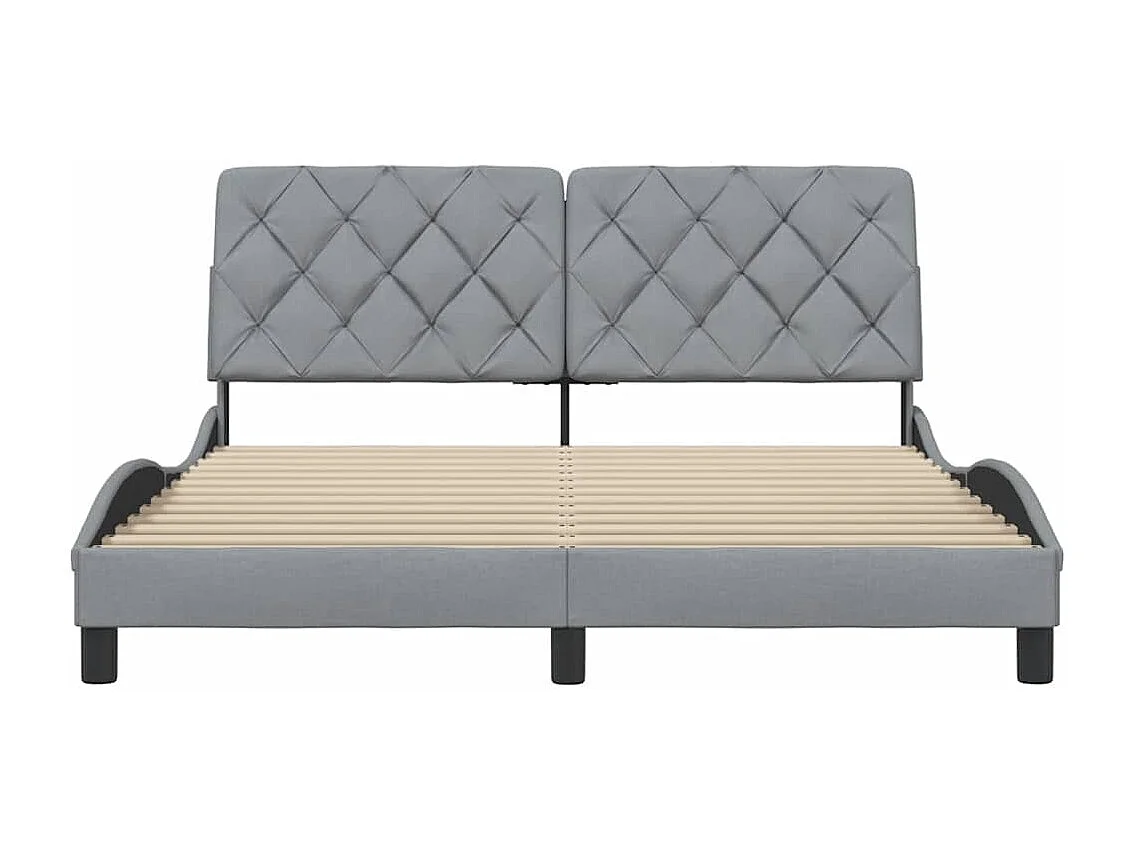 Letto per adulti | Letto matrimoniale | Giroletto senza Materasso Grigio Chiaro 160x200 cm Tessuto