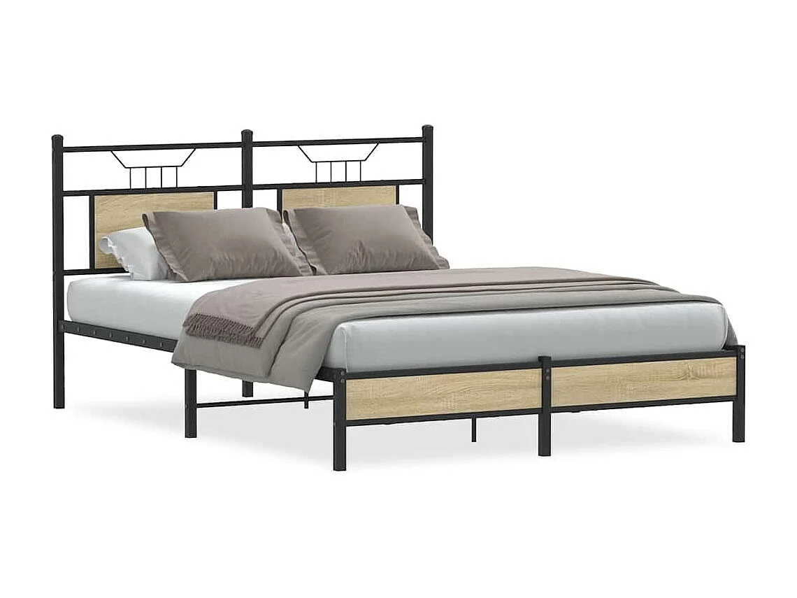 Lit double | Lit adulte | Cadre de lit chêne sonoma 140x200 cm