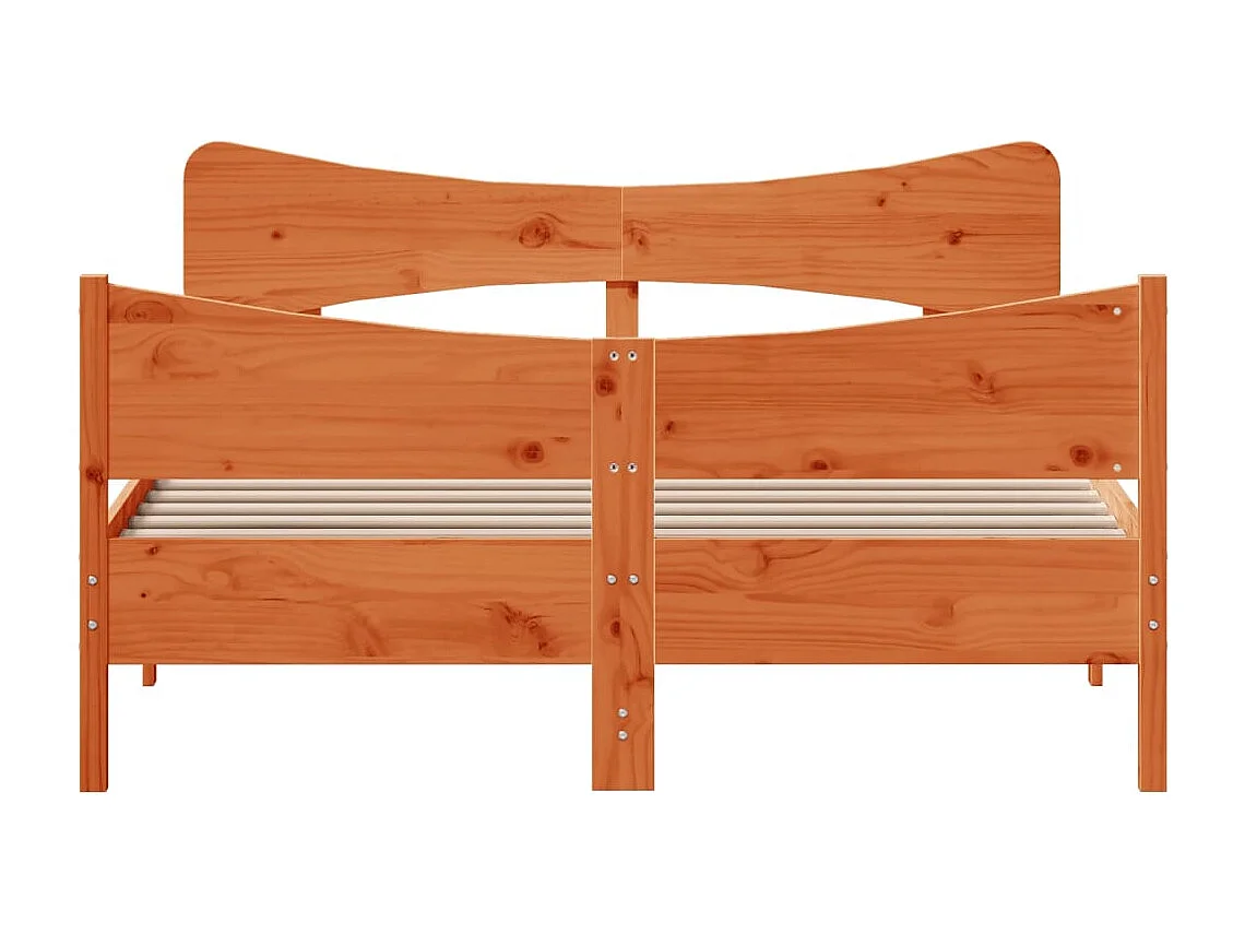 Lit double | Lit adulte | Cadre de lit cire marron 140x200cm bois pin massif