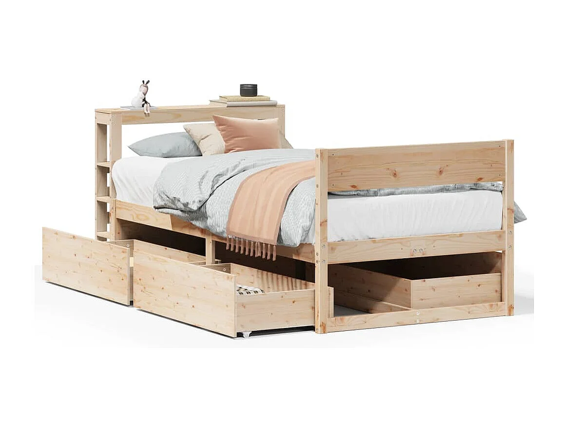 Lit simple | Lit adulte, enfant | Cadre de lit 75x190 cm bois de pin massif
