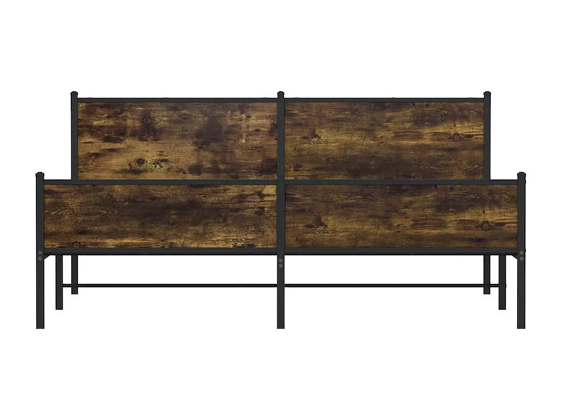 Letto per adulti | Letto matrimoniale | Giroletto senza Materaso in Metallo Rovere Fumo 200x200 cm