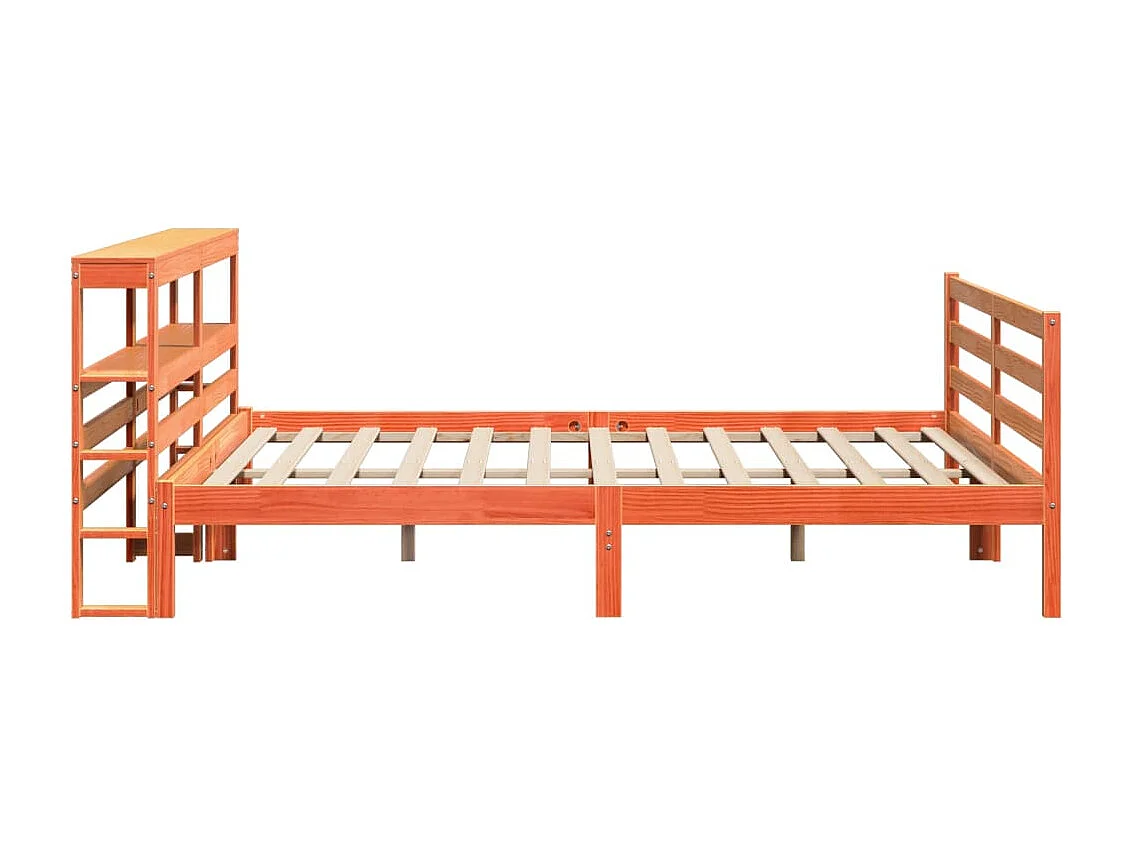 Lit double | Lit adulte | Cadre de lit cire marron 200x200cm bois pin massif