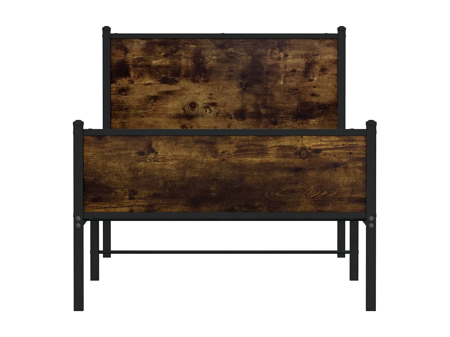Lit simple | Lit adulte, enfant | Cadre de lit en métal chêne fumé 90x200 cm